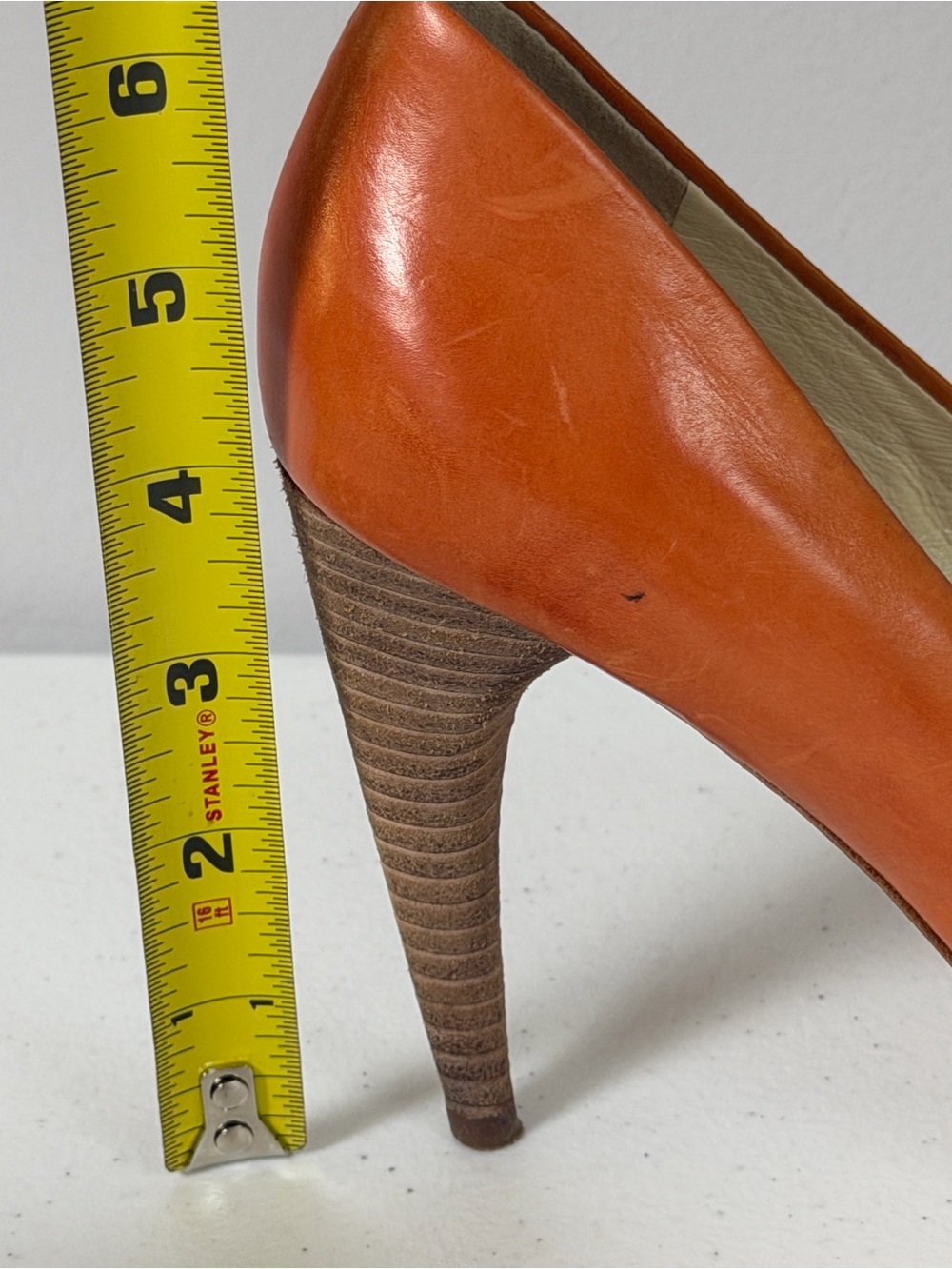 Via Spiga Orange Peep-toe Pumps With Platform Heel Size 6.5 Made In Italy - Picture 11 of 11